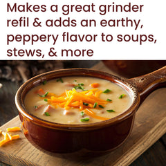 The Spice Way Ground White Pepper pour showcases easy-to-use seasoning.