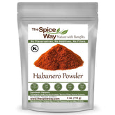 The Spice Way habanero ground pepper bottle adds fiery heat to dishes.