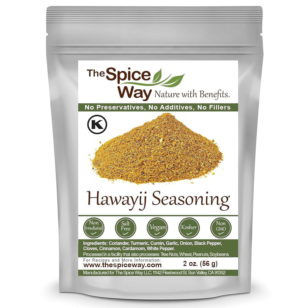 The Spice Way Hawayij bottle pour enhances soups with turmeric-forward warmth.