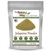 The Spice Way Jalapeño Powder jar displaying pure spice for vibrant dishes.