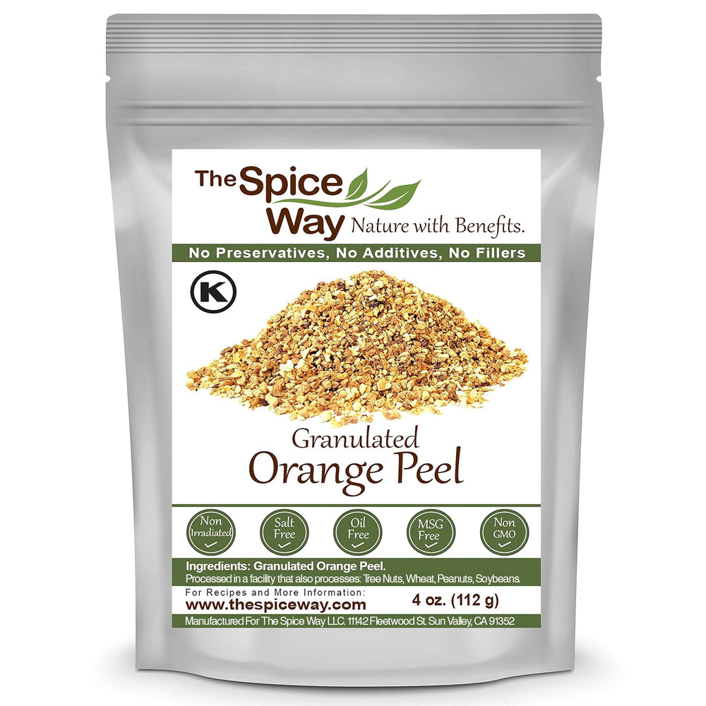 The Spice Way Orange Peel granules bottle for cooking and flavoring