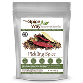 The Spice Way Pickling Spice bottle ready for fresh pickles.