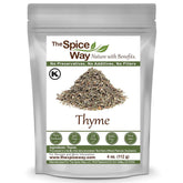 The Spice Way Thyme Leaves in a fresh resealable bag for easy storage and seasoning.