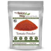 The Spice Way Tomato Powder bottle on a counter for quick flavor
