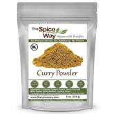 The Spice Way yellow curry powder jar showing rich aroma and versatile curry base