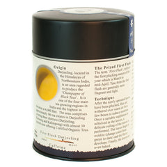 The Tao of Tea loose-leaf Darjeeling in a strainer for refined spring flavor