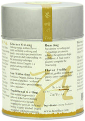 The Tao of Tea Green Dragon Oolong brewing steps for a balanced cup.