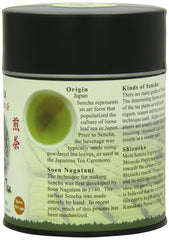 The Tao of Tea Sencha brew in jade cup with grassy aromas.