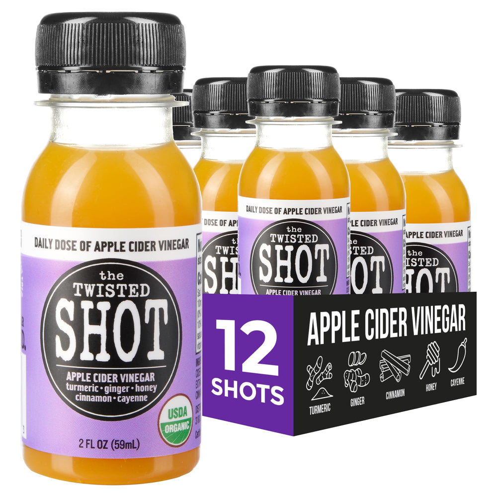 The Twisted Shrub Twisted Shot bottle front shows a ready-to-drink daily wellness boost.