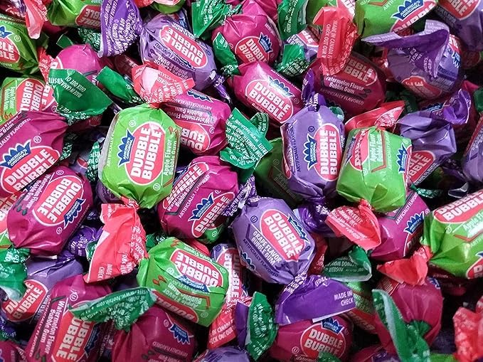 TheCandyCo Dubble Bubble apple flavor wrapped gum ideal for on-the-go snacking and bulk displays.