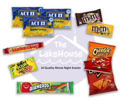 The LakeHouse popcorn and candy package, showcasing classic theater snacks for date night.