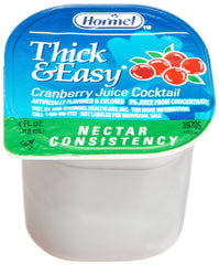 Thick and Easy cranberry juice nectar pour designed for easy sipping.