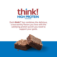 Think Brownie Crunch bar texture closeup reveals chewy brownie bits and crunchy almonds