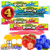 Think Candy Sour Straws blue raspberry tray ideal for party snacking and sharing.