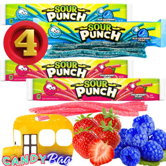 Think Candy Sour Straws blue raspberry tray ideal for party snacking and sharing.