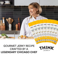 Think Jerky turkey sticks grain-free label showcases paleo and keto friendly choice.