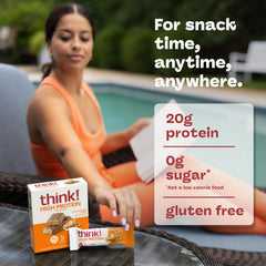 Think! Creamy Peanut Butter bars with no artificial colors or flavors for clean snacking.