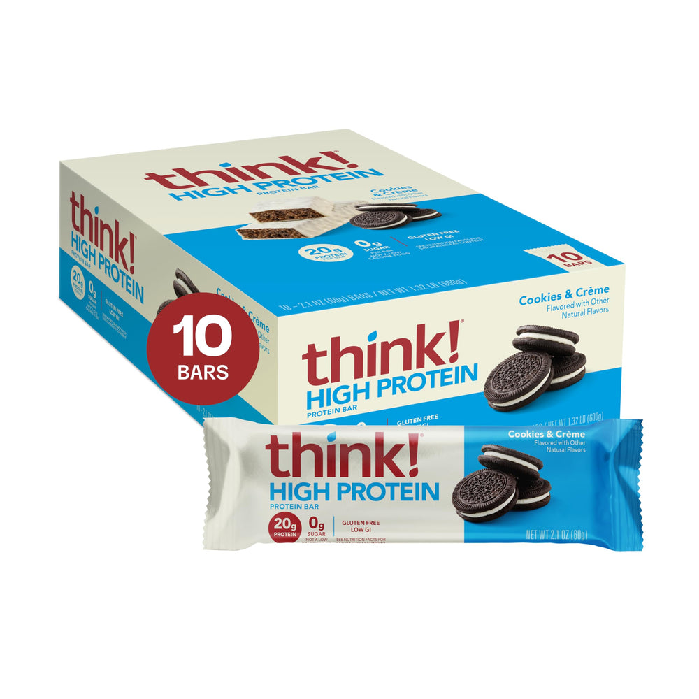 Think! Cookies and Créme bar packaging highlights gluten-free, kosher friendly snack for busy days.