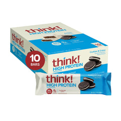 Think! Cookies and Créme bar packaging highlights gluten-free, kosher friendly snack for busy days.