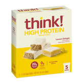 think! Lemon Delight bar front view, a high-protein snack for active days.