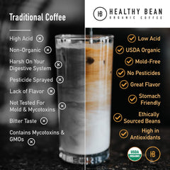 Thompson's Healthy Bean Low Acid Pods chia-infused image, wholesome texture and energy.