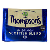 Thompson's Scottish Blend Tea packaging shows 80 bags, ideal for daily brewing.