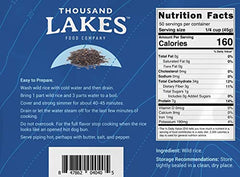 Thousand Lakes wild rice grains closeup highlights long 3/8 inch kernels.