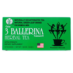 Three Ballerina Herbal Tea Extra Strength six-pack side view for convenient brewing.