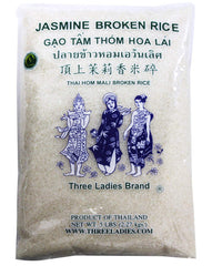 Three Ladies Jasmine Broken Rice pack front showing 5 lb bag for pantry meals.