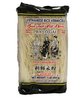 Three Ladies Vietnamese rice stick vermicelli pack ready for pho or stir-fries.