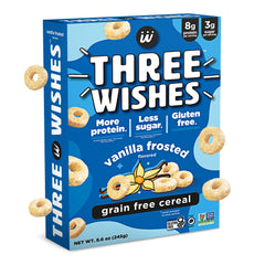 Three Wishes Frosted cereal box for gluten-free breakfast