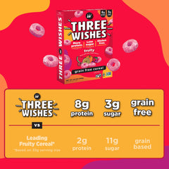 Three Wishes Fruity cereal six-pack box for convenient breakfast shopping