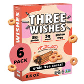 Three Wishes grain-free cinnamon cereal box front shows gluten-free packaging