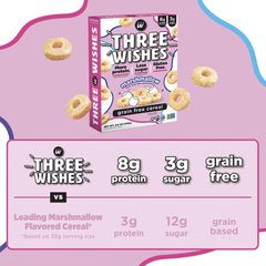 Three Wishes Marshmallow cereal ingredients emphasize plant-based, allergen-conscious composition.