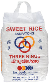 Three Rings Thai sticky rice bag 10lb ready for pantry storage and meal prep