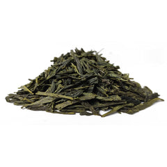 Tian Hu Shan Sencha Green Tea aroma rises from the leaf close-up before infusion