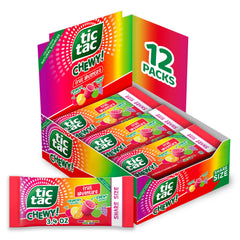 TIC TAC CHEWY! Fruit Adventure package front showing bright colors for on-the-go snacking