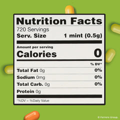 Close-up of Tic Tac Citrus Adventure mint showing citrus flavor layers