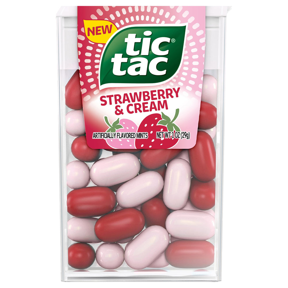 Tic Tac Strawberry and Cream mints 1 oz — refreshing on-the-go berry cream flavor