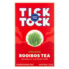 Tick Tock Organic Rooibos cup showing deep amber color and full flavor.