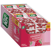 Tic Tac Strawberry & Cream pack front shows portable freshness for on-the-go moments.