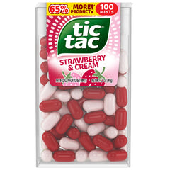 Tic Tac Strawberry & Cream pocket display demonstrates quick refresh after meals.