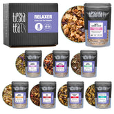 Tiesta Tea 8-Herbal Rooibos Sampler packaging and resealable pouches keep flavors fresh between sessions.