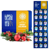 Tiesta Tea advent calendar front view, festive packaging for easy gifting