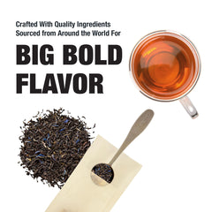 Tiesta Tea brewed Earl Grey de la Crème in a cup reveals a creamy, citrusy finish.