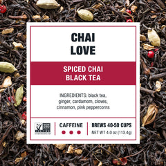 Tiesta Tea Chai Love pink peppercorns and spices in a bowl, inviting aroma