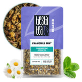 Tiesta Tea Chamomile Mint loose leaf ready for soothing evening brew.