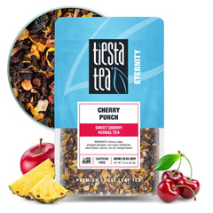 Tiesta Tea Cherry Punch loose leaf close-up showing vibrant leaves for a fragrant brew