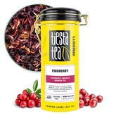 Tiesta Tea Cranberry Hibiscus Rooibos tea pack view, vibrant herbal blend ready to brew.