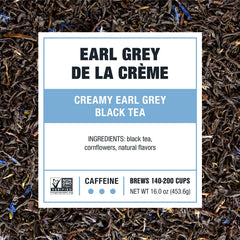 Tiesta Tea Creamy Earl Grey de la Crème loose leaves release a rich aroma in every brew.